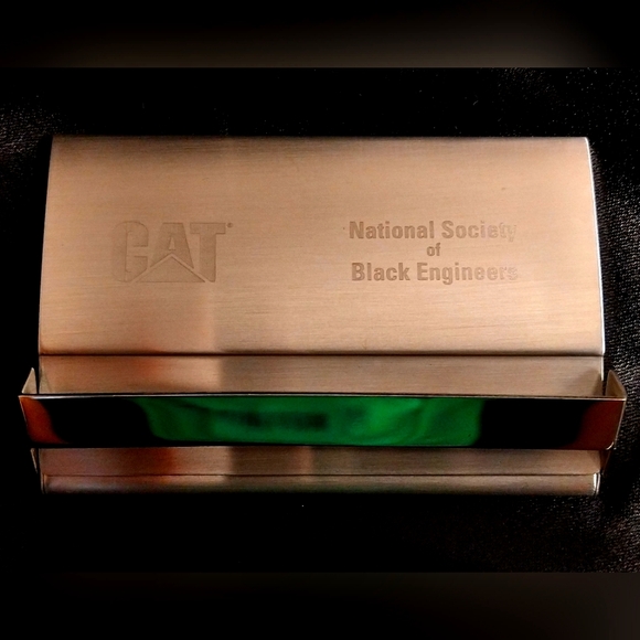 "CAT" NSBE SERIES EXECUTIVE SILVERTONE METAL CARD HOLDER & KEY FOB SET (NWOT) - Picture 10 of 11